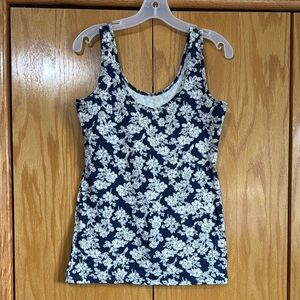 Maurice’s medium navy and white Floral Tank Top